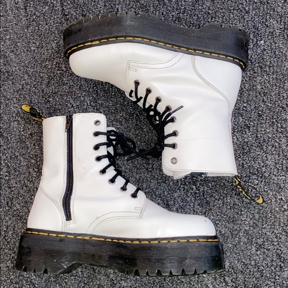 Dr. Martens Shoes - White Dr Marten / Doc Marten Jadon platform  boots